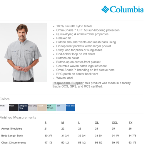 Mens Columbia Short Sleeve Shirt 